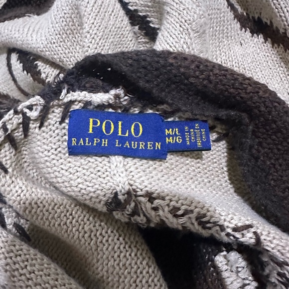 Ralph Lauren Native American Indian Blanket Poncho.  Cotton Linen Silk. NWOT - Picture 5 of 7